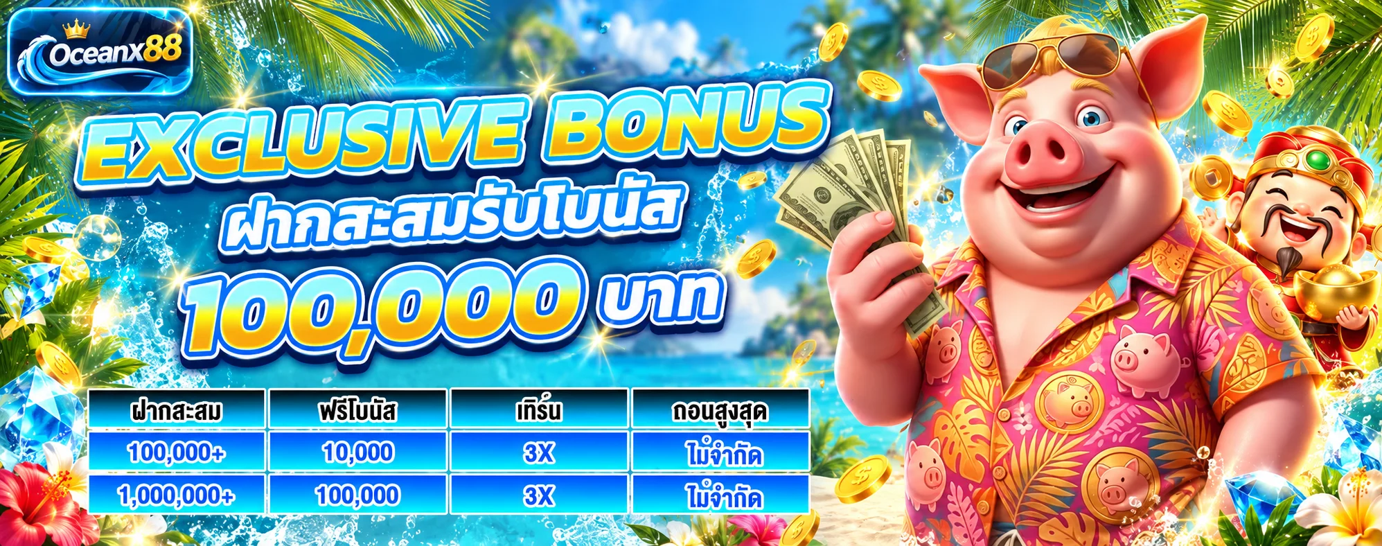 โปรสะสม Oceanx88 พร้อมมาสคอตเกม